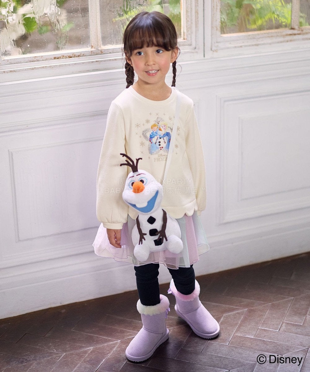 日本童裝 aF#a325 x Disney 抓毛花邊上衣 90-140cm 女童款 冬季 TOPS