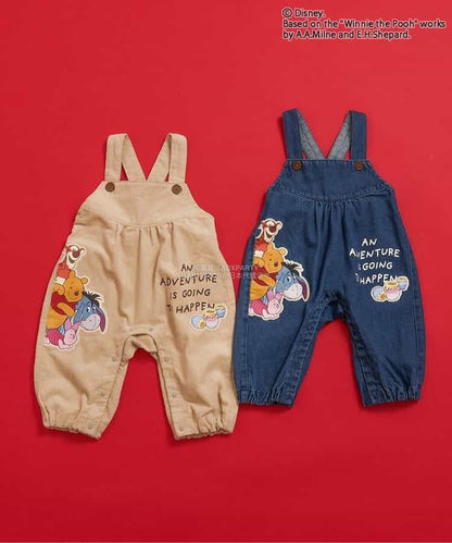 日本童裝 BREEZE x Disney 小熊維尼 背帶褲 80cm 男童款 冬季 Jumpsuit