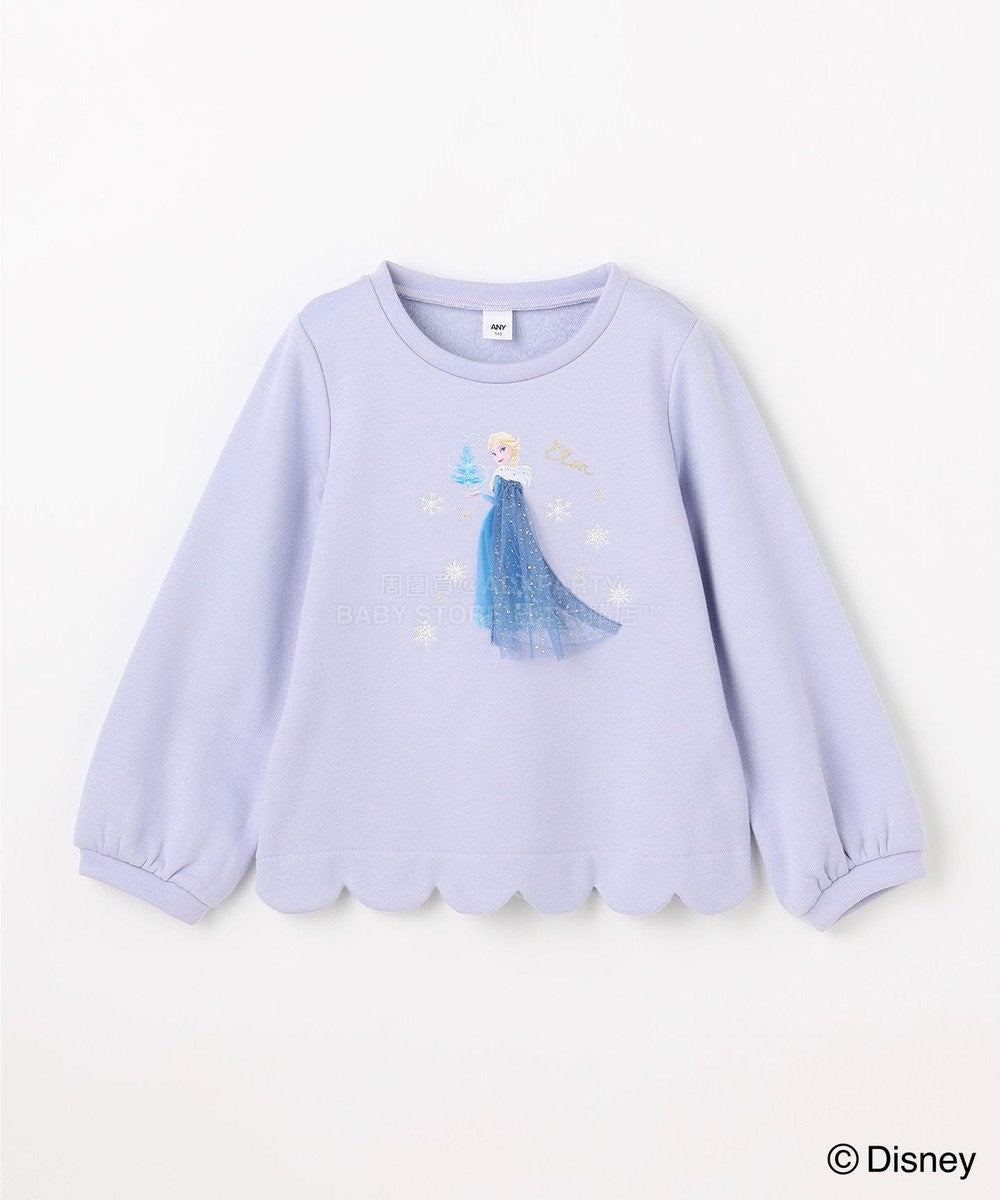日本童裝 aF#a325 x Disney 抓毛花邊上衣 90-140cm 女童款 冬季 TOPS