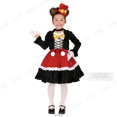 日本直送 Disney 哥特式風格米奇 100-120/140-160cm 女童款 萬聖節 Cosplay服裝 Halloween攪鬼特輯 AAA