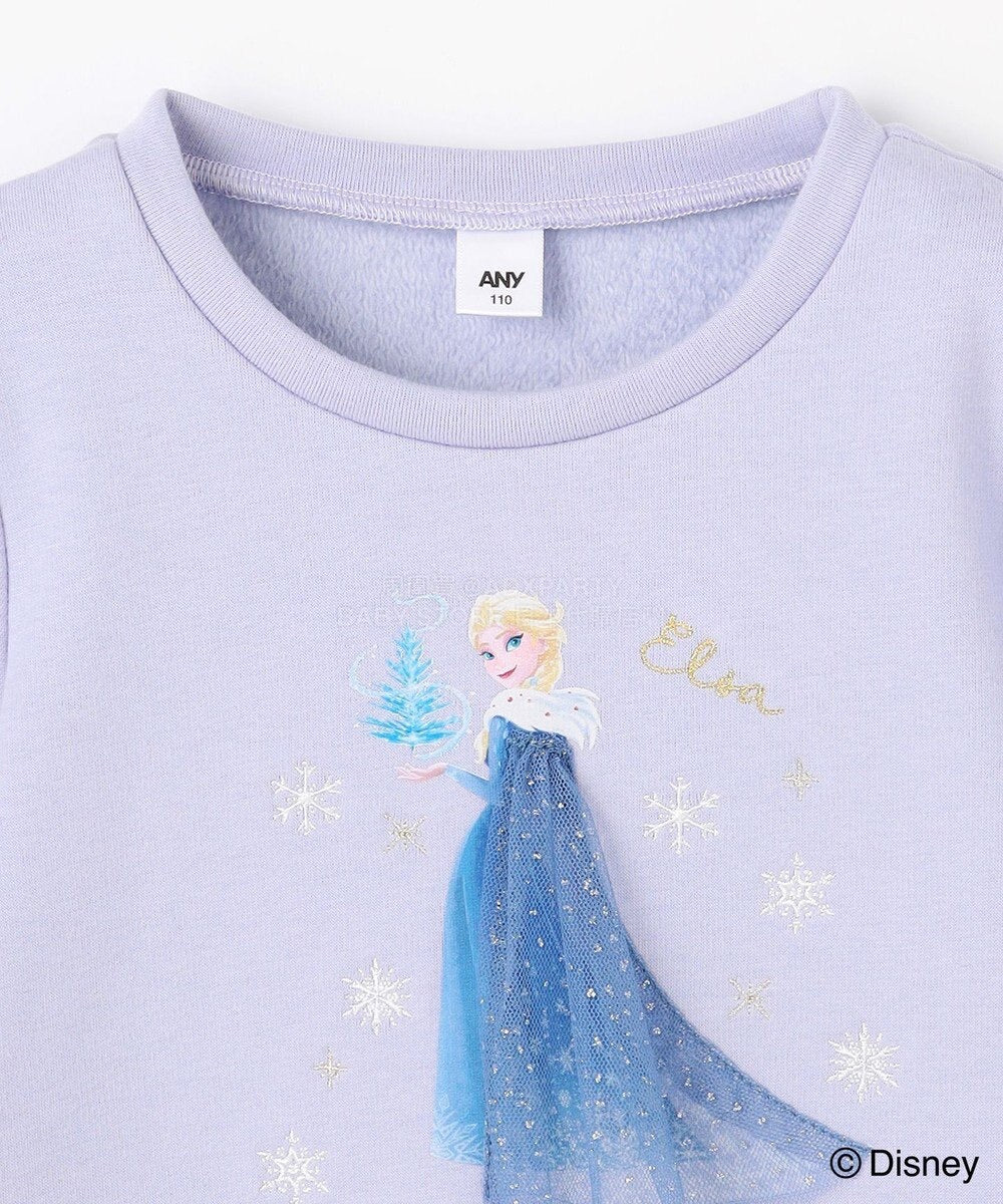 日本童裝 aF#a325 x Disney 抓毛花邊上衣 90-140cm 女童款 冬季 TOPS