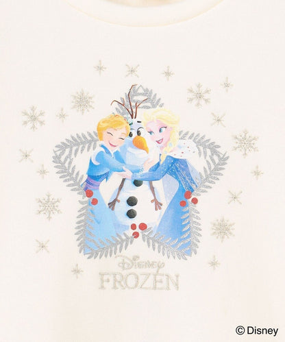 日本童裝 aF#a325 x Disney 抓毛花邊上衣 90-140cm 女童款 冬季 TOPS