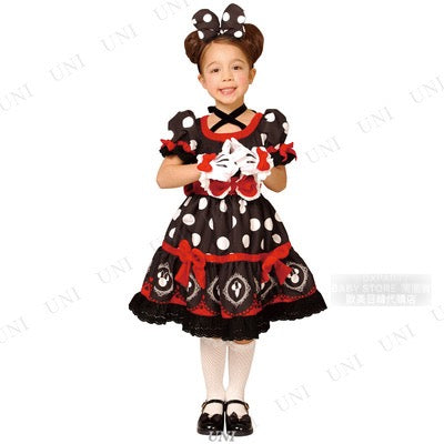 日本直送 Disney 哥特式風格米妮 100-160cm 女童款 萬聖節 Cosplay服裝 Halloween攪鬼特輯 AAA