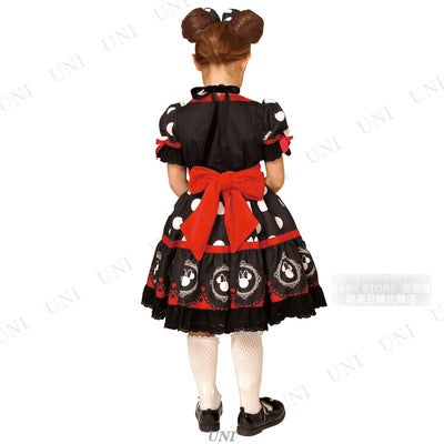 日本直送 Disney 哥特式風格米妮 100-160cm 女童款 萬聖節 Cosplay服裝 Halloween攪鬼特輯 AAA