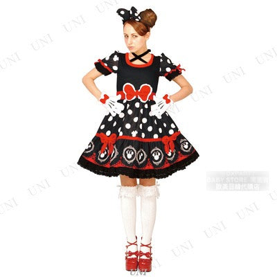 日本直送 Disney 哥特式風格米妮 Free Size 大人款 萬聖節 Cosplay服裝 Halloween攪鬼特輯 AAA