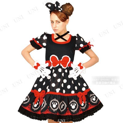 日本直送 Disney 哥特式風格米妮 Free Size 大人款 萬聖節 Cosplay服裝 Halloween攪鬼特輯 AAA