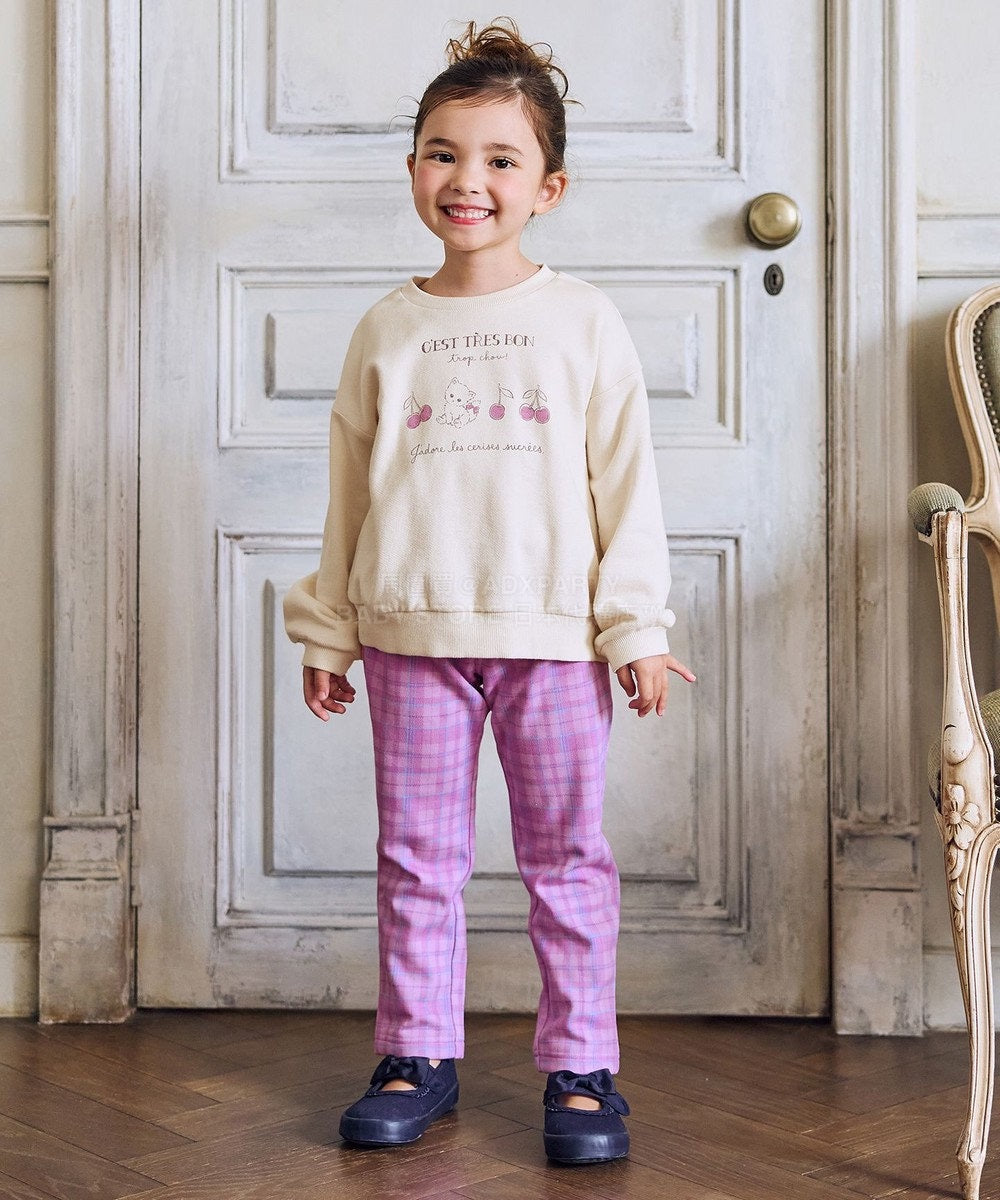 日本童裝 aF#a325 抓毛全圖案長褲 90-140cm 女童款 秋季 PANTS