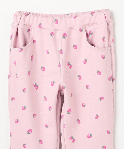 日本童裝 aF#a325 抓毛全圖案長褲 90-140cm 女童款 秋季 PANTS