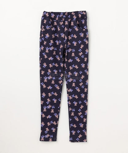 日本童裝 aF#a325 抓毛全圖案長褲 90-140cm 女童款 秋季 PANTS