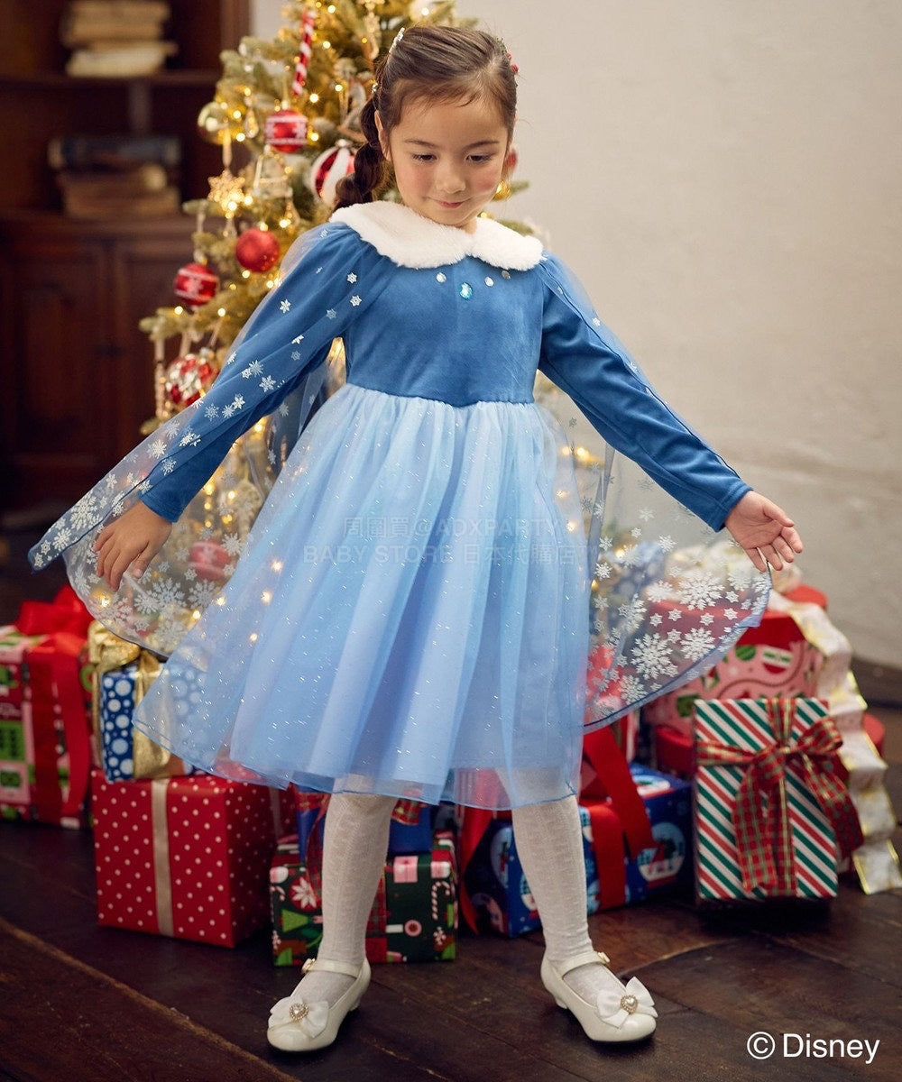 日本童裝 aF#a325 x Disney Frozen Elsa公主連身裙 90-140cm 女童款 冬季 DRESSES