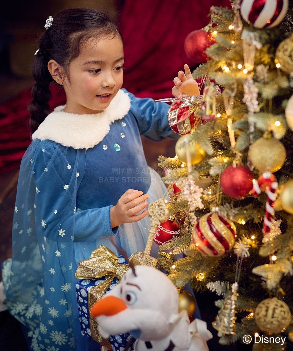 日本童裝 aF#a325 x Disney Frozen Elsa公主連身裙 90-140cm 女童款 冬季 DRESSES
