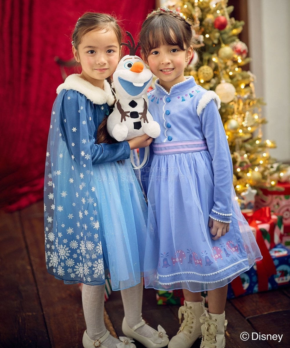 日本童裝 aF#a325 x Disney Frozen Elsa公主連身裙 90-140cm 女童款 冬季 DRESSES