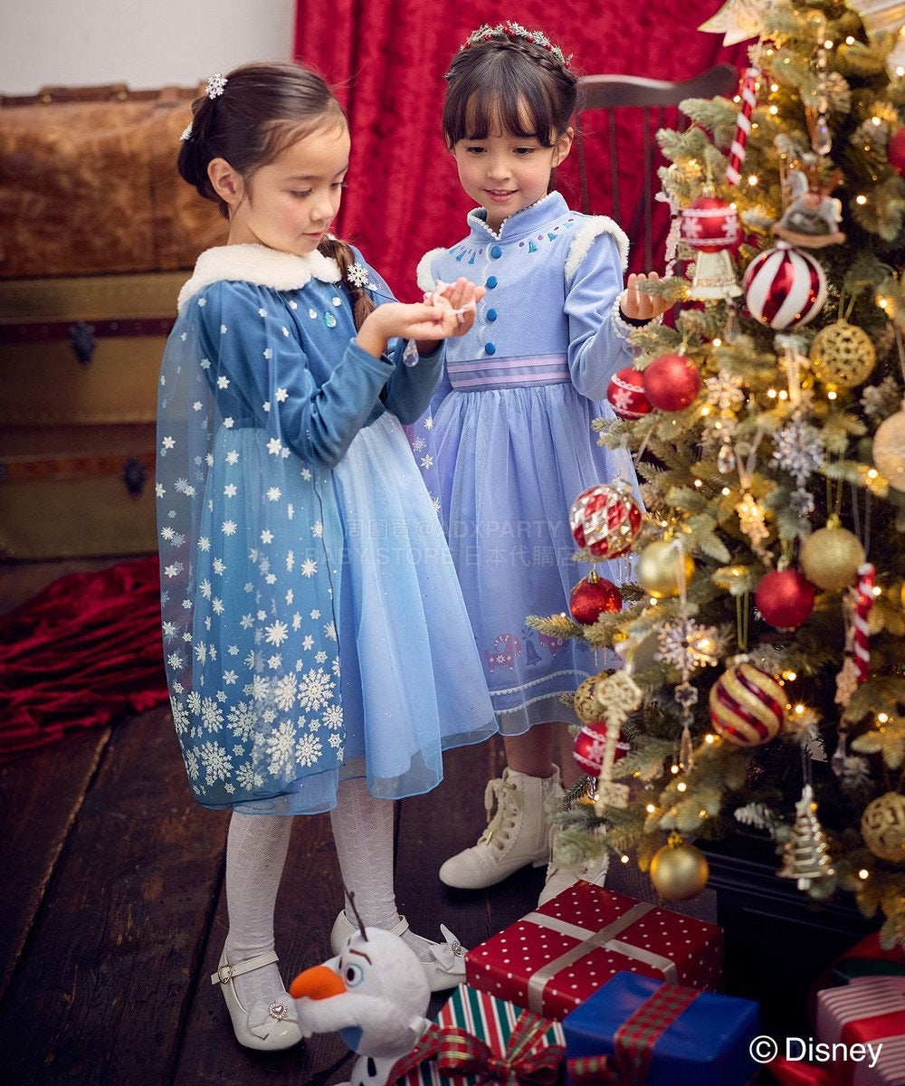 日本童裝 aF#a325 x Disney Frozen Anna公主連身裙 90-140cm 女童款 冬季 DRESSES