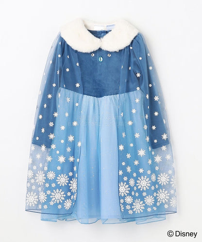 日本童裝 aF#a325 x Disney Frozen Elsa公主連身裙 90-140cm 女童款 冬季 DRESSES