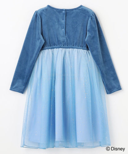 日本童裝 aF#a325 x Disney Frozen Elsa公主連身裙 90-140cm 女童款 冬季 DRESSES