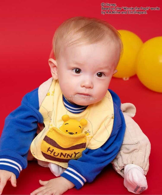 日本直送 BR#22EE x Disney 小熊維尼 口水巾連公仔 日常用品