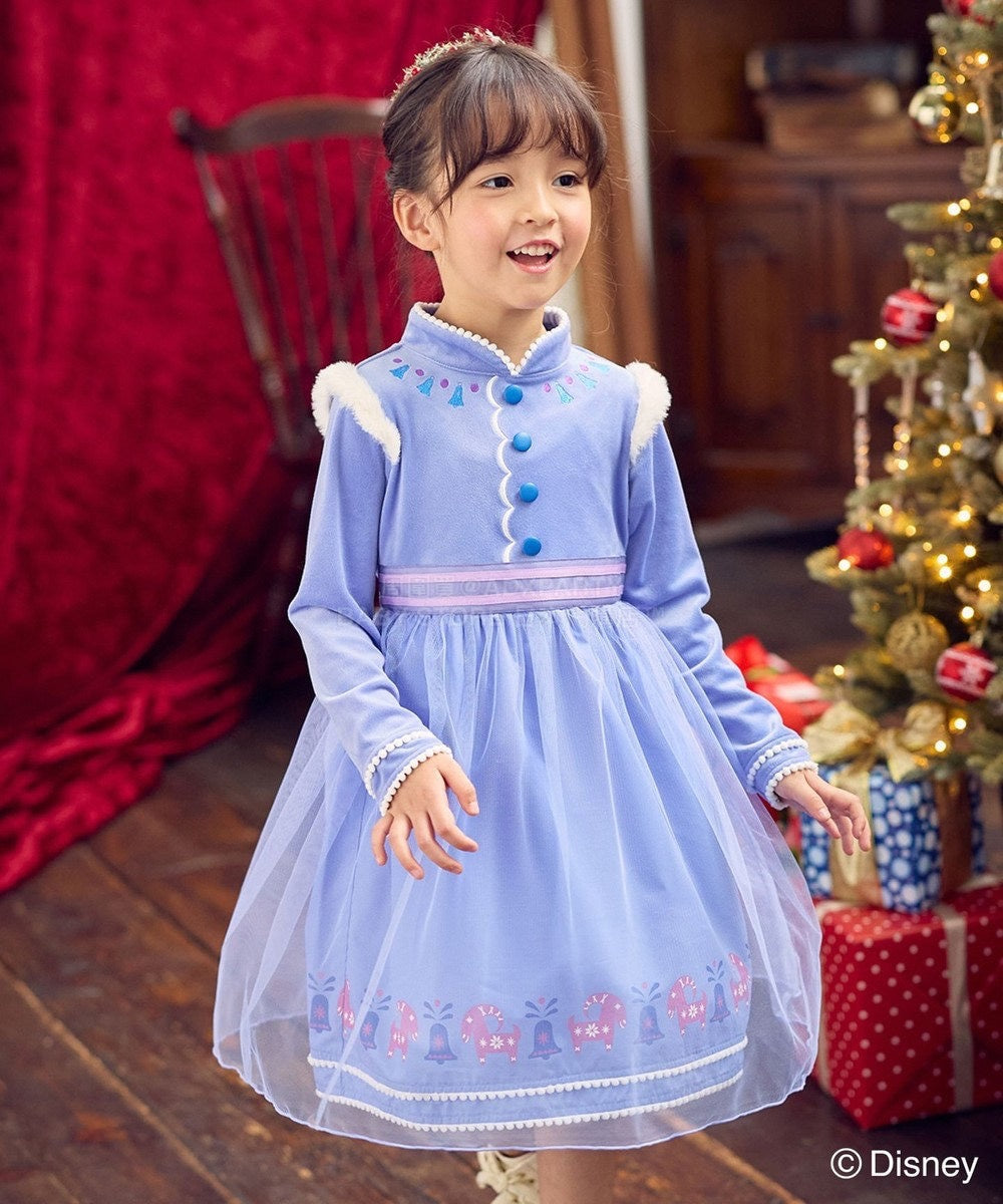 日本童裝 aF#a325 x Disney Frozen Anna公主連身裙 90-140cm 女童款 冬季 DRESSES