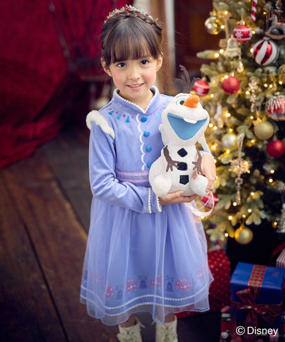 日本童裝 aF#a325 x Disney Frozen Anna公主連身裙 90-140cm 女童款 冬季 DRESSES
