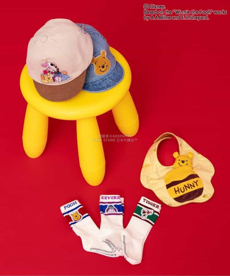 日本直送 BR#22EE x Disney 小熊維尼 口水巾連公仔 日常用品