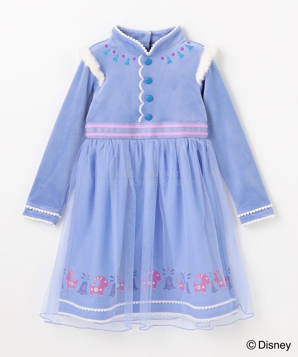 日本童裝 aF#a325 x Disney Frozen Anna公主連身裙 90-140cm 女童款 冬季 DRESSES