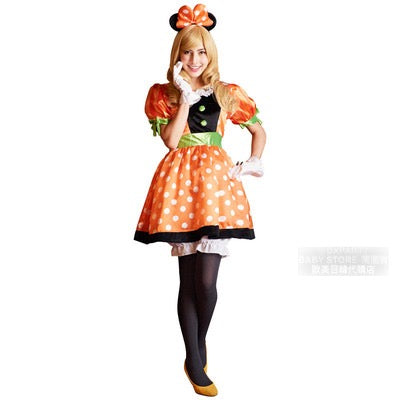 日本直送  Disney 南瓜米妮 Free Size 大人款 萬聖節 Cosplay服裝 Halloween攪鬼特輯 AAA