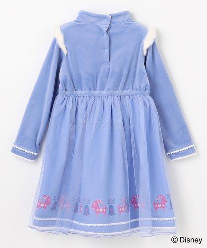 日本童裝 aF#a325 x Disney Frozen Anna公主連身裙 90-140cm 女童款 冬季 DRESSES