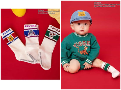 日本直送 BR#22EE x Disney 小熊維尼 襪一對 7-12cm 襪系列