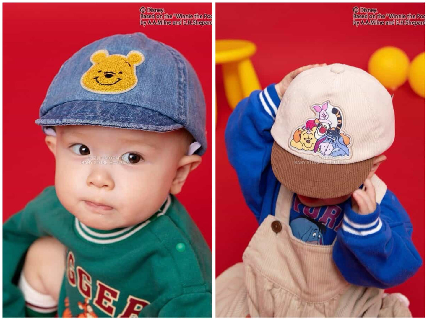 日本直送 BR#22EE x Disney 小熊維尼 Cap帽 46-48cm 初生嬰兒 帽系列