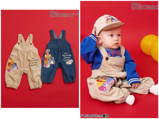 日本童裝 BREEZE x Disney 小熊維尼 背帶褲 80cm 男童款 冬季 Jumpsuit