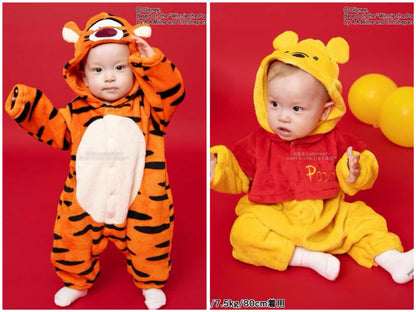 日本童裝 BREEZE x Disney 小熊維尼 毛毛連衣 70-80cm 男童款 冬季 Jumpsuit