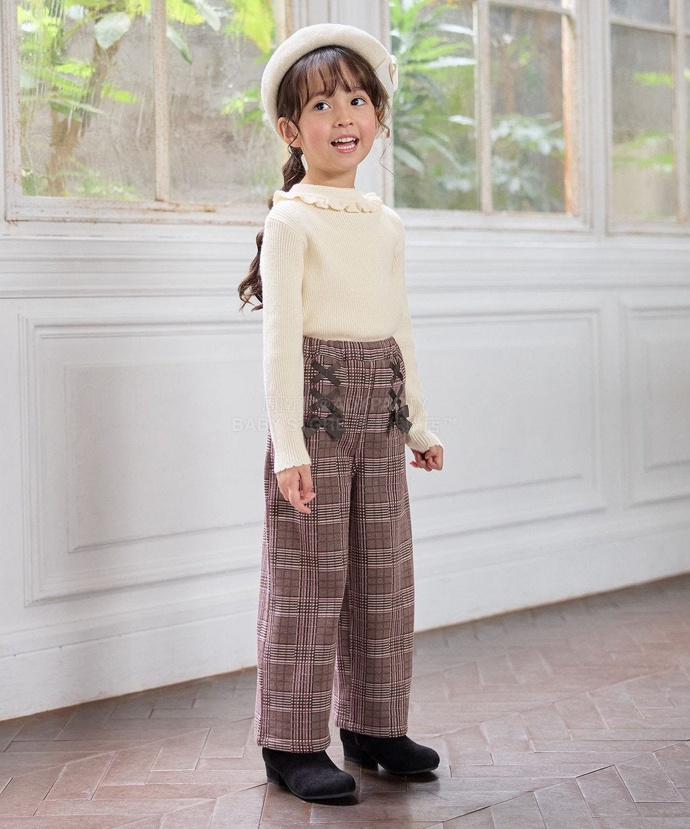 日本童裝 aF#a325 抓毛闊腳褲 110-160cm 女童款 冬季 PANTS