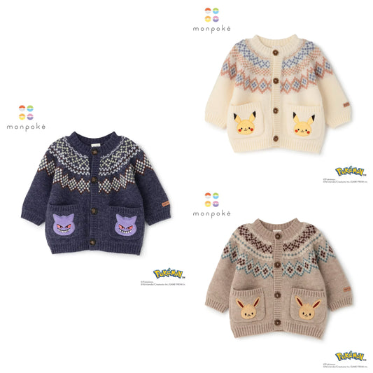 日本童裝 pe#main x【monpoke】針織外太 70-80cm 男童款/女童款 初生嬰兒 秋季 OUTERWEAR