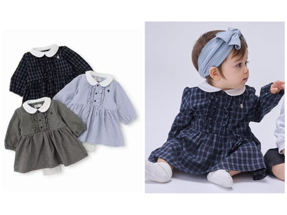 日本童裝 pe#main x【POLO BCS】襯衫連衣 70-80cm 女童款 初生嬰兒 秋季 Jumpsuit
