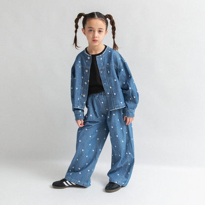 日本童裝 Branshes【Ou? by EDWIN】 繡花牛仔褲 90-150cm 女童款 春季 PANTS