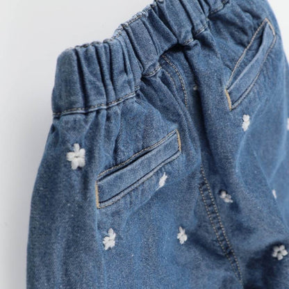 日本童裝 Branshes【Ou? by EDWIN】 繡花牛仔褲 90-150cm 女童款 春季 PANTS