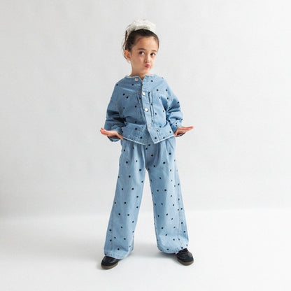 日本童裝 Branshes【Ou? by EDWIN】 繡花牛仔褲 90-150cm 女童款 春季 PANTS