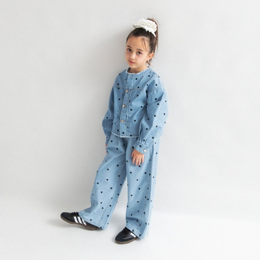 日本童裝 Branshes【Ou? by EDWIN】 繡花牛仔褲 90-150cm 女童款 春季 PANTS