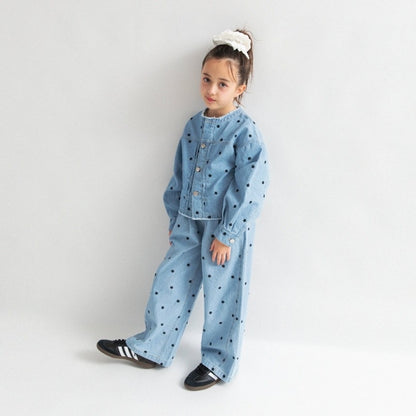日本童裝 Branshes【Ou? by EDWIN】 繡花牛仔褲 90-150cm 女童款 春季 PANTS