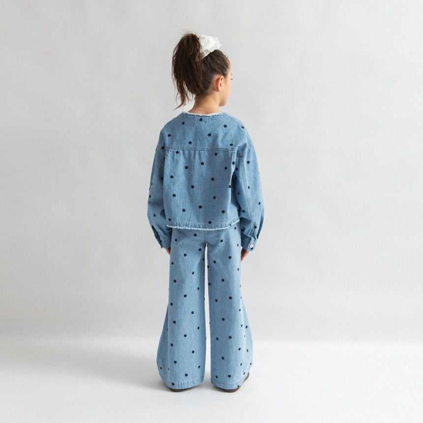 日本童裝 Branshes【Ou? by EDWIN】 繡花牛仔褲 90-150cm 女童款 春季 PANTS