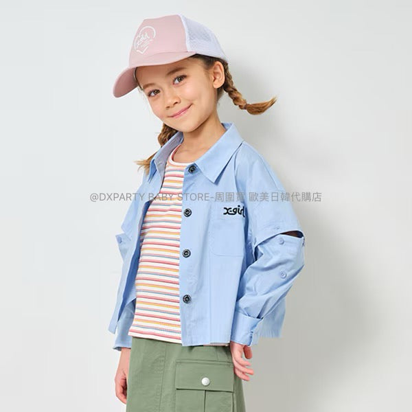 日本童裝 X-girl 4WAY 襯衫外套+背心套裝 80-140cm 女童款 夏季 TOPS OUTERWEAR