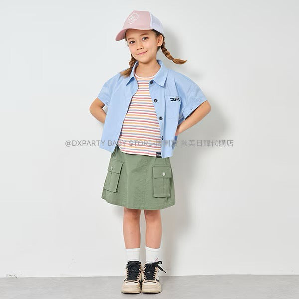 日本童裝 X-girl 4WAY 襯衫外套+背心套裝 80-140cm 女童款 夏季 TOPS OUTERWEAR