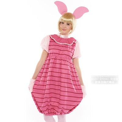 日本直送 Disney Winnie the Pooh Piglet Free Size 大人款 萬聖節 Cosplay服裝 Halloween攪鬼特輯 AAA