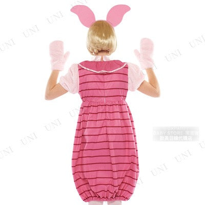 日本直送 Disney Winnie the Pooh Piglet Free Size 大人款 萬聖節 Cosplay服裝 Halloween攪鬼特輯 AAA