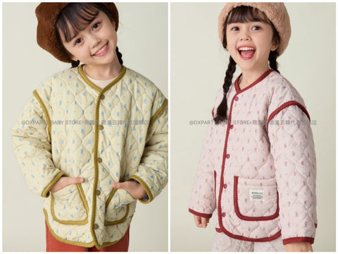 日本童裝 BEAMS mini 碎花圖案絎縫外套 90-150cm 女童款 秋季 OUTERWEAR (適合初秋、香港平均溫度） 【日本預售：2024年11月下旬】