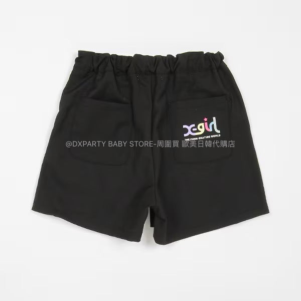 日本童裝 X-girl 側面LOGO膠帶拉鍊百褶短褲 90-140cm 女童款 夏季 PANTS