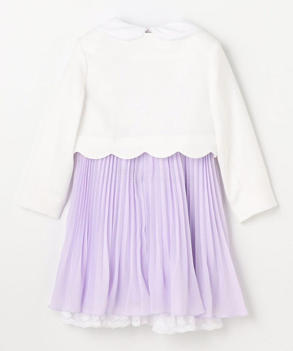 日本童裝 aF#a325 緞帶短外套+雪紡褶皺連身裙 110-130cm 女童款 冬季 OUTERWEAR  DRESSES 面試/宴會/表演