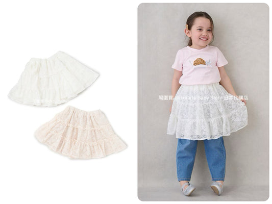 Japanese children's clothing pe#main lace short skirt 80-130cm girls summer SKIRTS 
