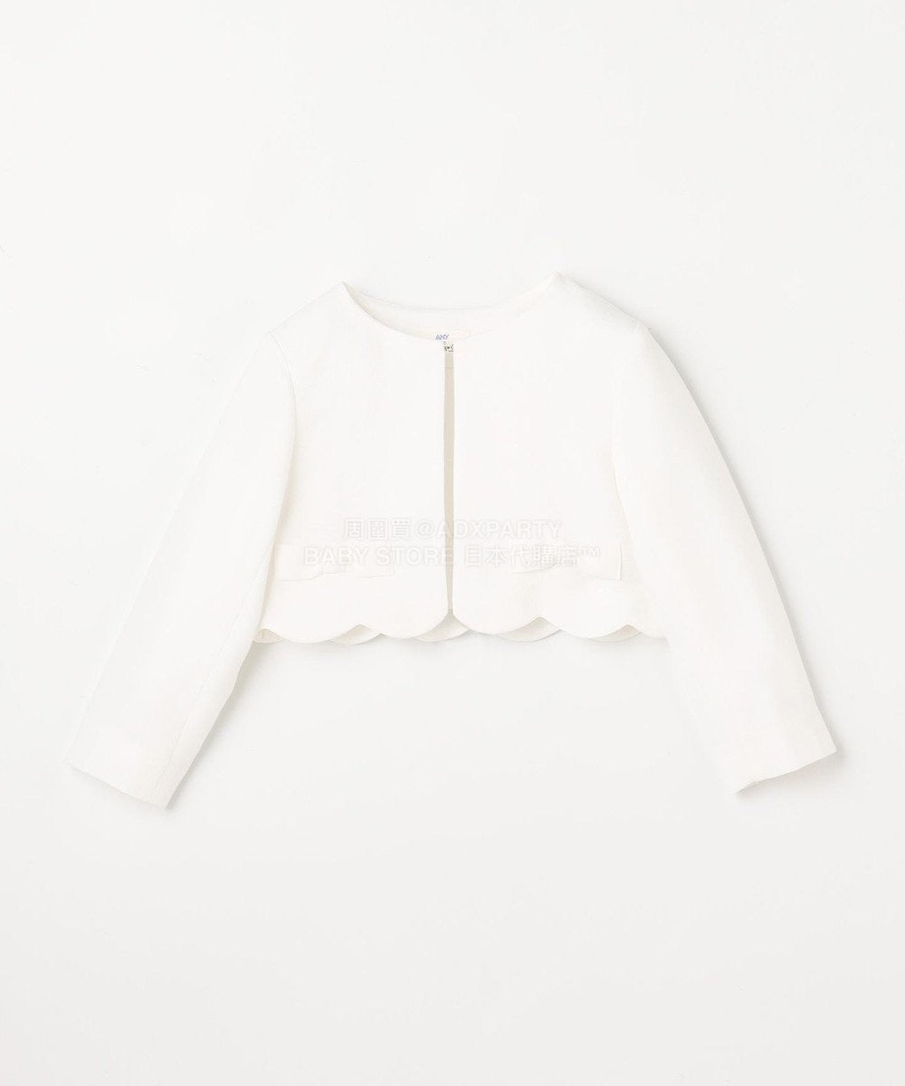 日本童裝 aF#a325 緞帶短外套+雪紡褶皺連身裙 110-130cm 女童款 冬季 OUTERWEAR  DRESSES 面試/宴會/表演