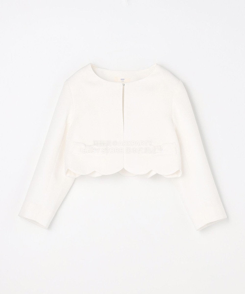 日本童裝 aF#a325 緞帶短外套+雪紡褶皺連身裙 110-130cm 女童款 冬季 OUTERWEAR  DRESSES 面試/宴會/表演