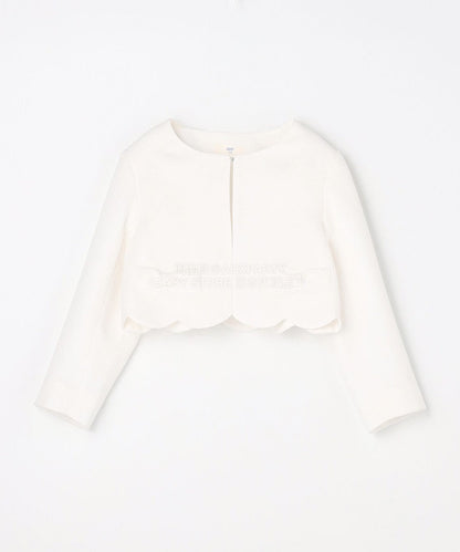 日本童裝 aF#a325 緞帶短外套+雪紡褶皺連身裙 110-130cm 女童款 冬季 OUTERWEAR  DRESSES 面試/宴會/表演